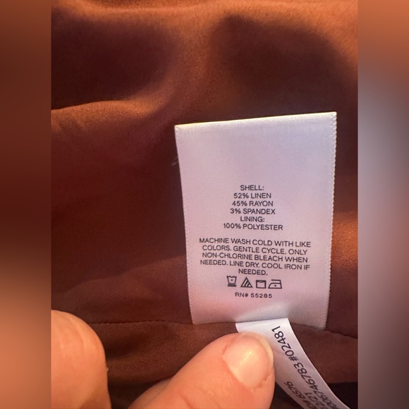 Express Rust Linen Blend Double Breasted Blazer Jacket Medium - Picture 7 of 8